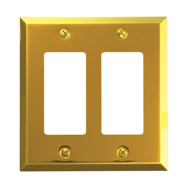 Amerelle Amerelle Century Polished Brass 2 gang Stamped Steel Decorator Wall Plate 1 pk 163RRBR - main